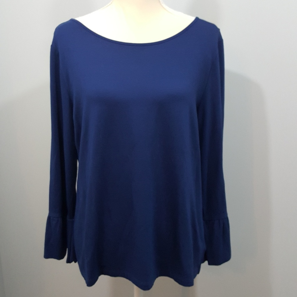Ralph Lauren Navy L/S Bell Sleeve Shirt Sz. XL
